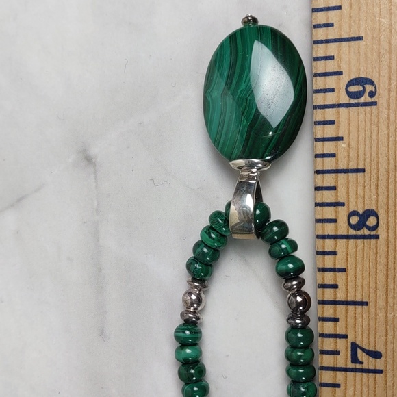 Malachite/Sterling Silver Gemstone Necklace/Pendant - Picture 4 of 8